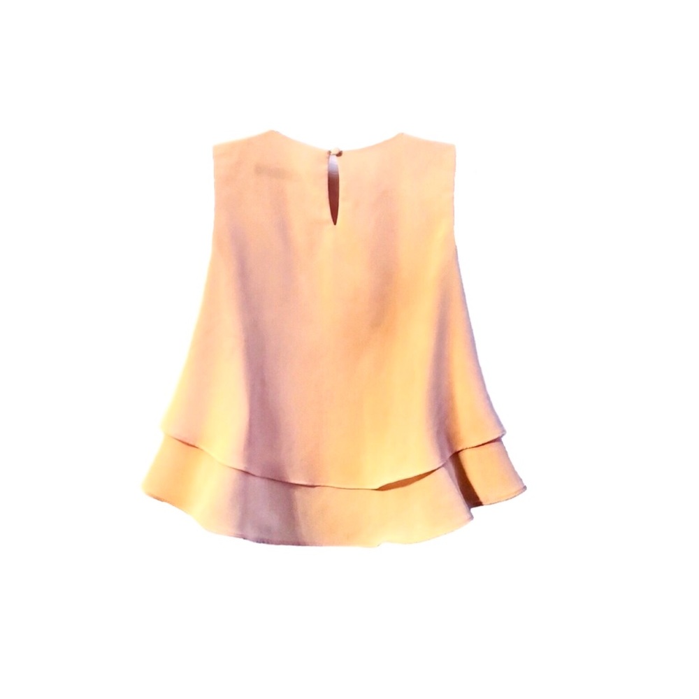 Zara Peach Orange Tiered Sleeveless Blouse Top - Picture 3 of 5